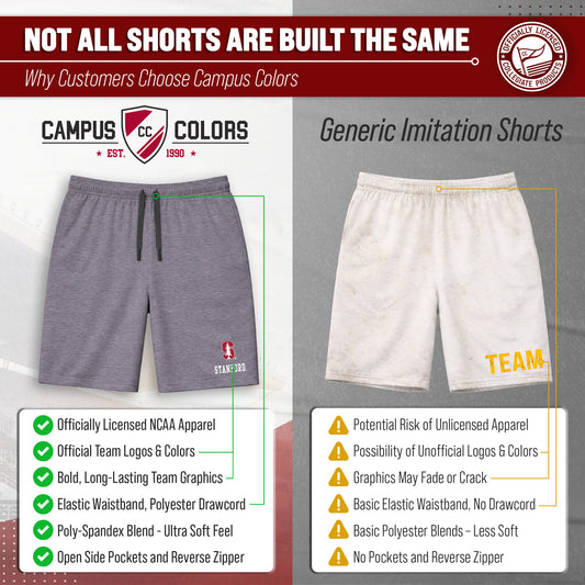 Stanford Cardinal NCAA Men’s University Athletic Performance Shorts - Gray Heather