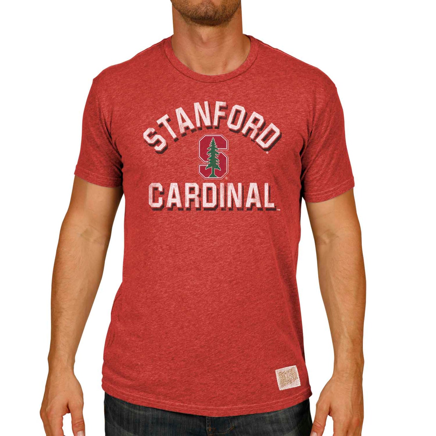 Stanford Cardinal Adult Retro Logo Soft Dual-blend T-Shirt - Red