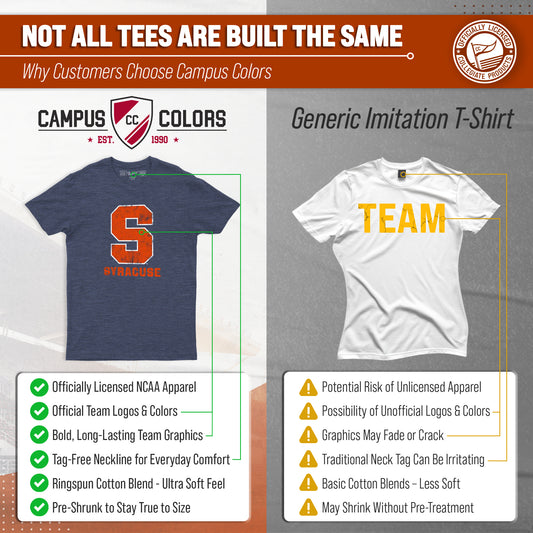Syracuse Orange Heathered Logo T-Shirt - Navy