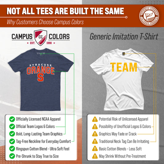 Syracuse Orange T-Shirt Heathered for Men and Women - Navy Heather