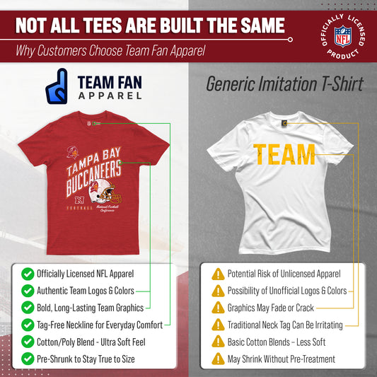 Tampa Bay Buccaneers NFL Distressed Helmet T-Shirt - Red Heather