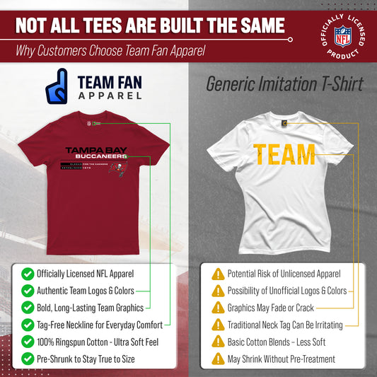 Tampa Bay Buccaneers NFL Sideline T-Shirt Mens Womens Officially Licensed - Cardinal