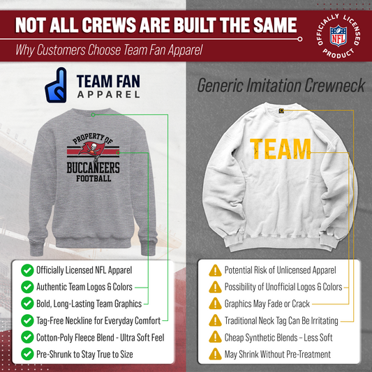 Tampa Bay Buccaneers NFL Property Of Crewneck Sweatshirt - Sport Gray