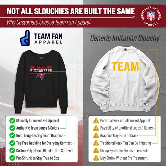 Tampa Bay Buccaneers NFL Women's Slouchy Crewneck Sweatshirt - Charcoal