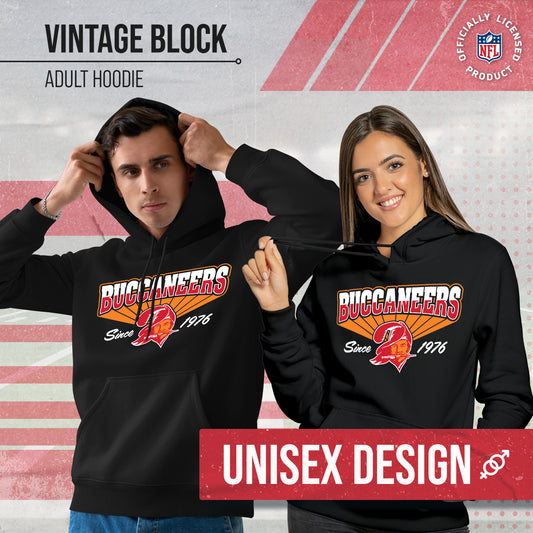 Tampa Bay Buccaneers Vintage Block Fleece Hoodie - Black