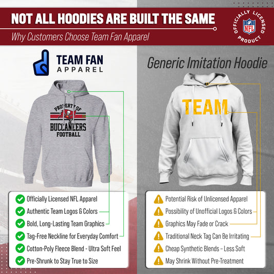 Tampa Bay Buccaneers Property Of Fleece Hoodie - Sport Gray