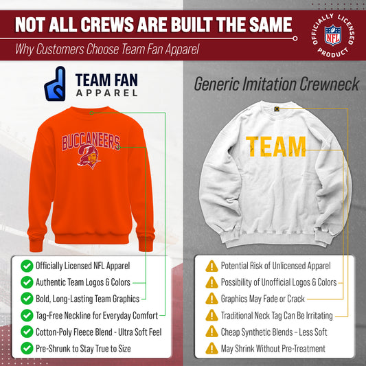 Tampa Bay Buccaneers NFL Home Team Fleece Crewneck Sweatshirt Men Women - Orange