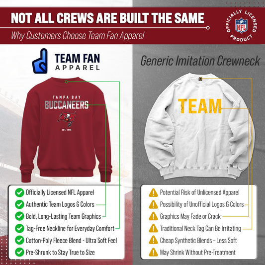 Tampa Bay Buccaneers NFL Color Block Fleece Crewneck - Cardinal