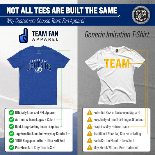 Tampa Bay Lightning Lightning T-Shirt Heathered Cotton Tee for Men and Women - Royal