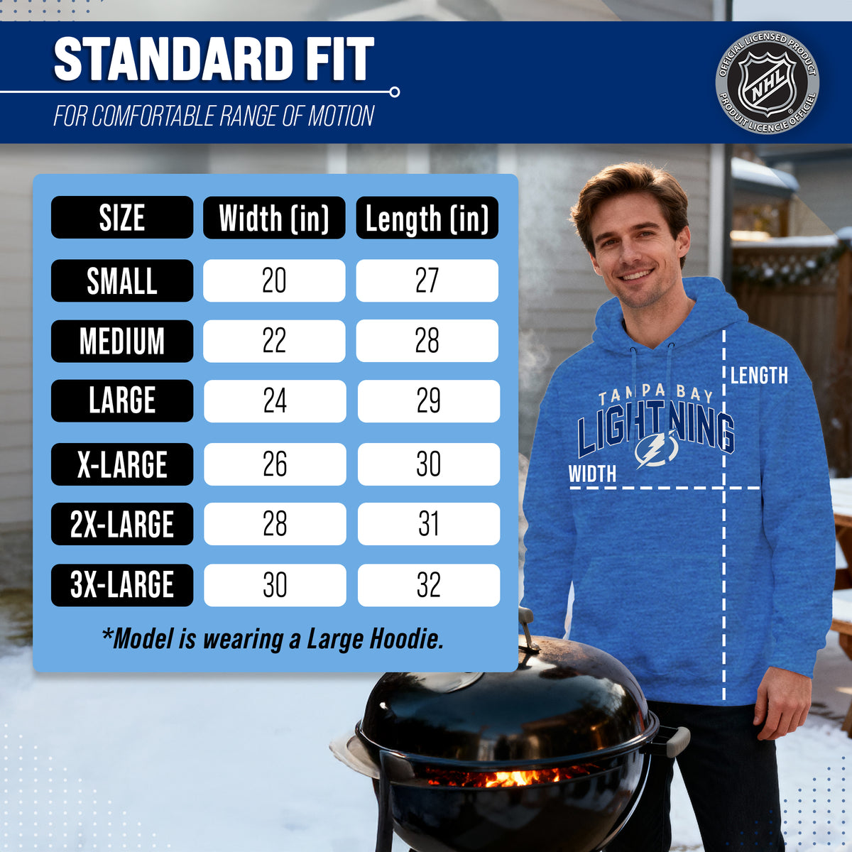 Tampa Bay Lightning Lightning Hoodie Fleece Sweatshirt for Men and Women - Royal