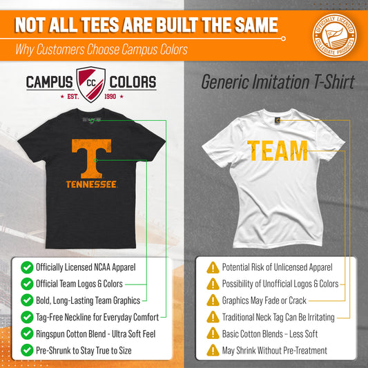Tennessee Volunteers Heathered Logo T-Shirt - Black Heather