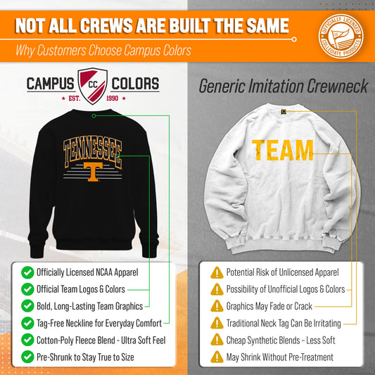 Tennessee Volunteers NCAA Overtime Classics Crewneck Sweatshirt Men Women - Black
