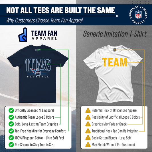 Tennessee Titans NFL Adult Overtime Blueprint Tagless Tee Unisex - Navy
