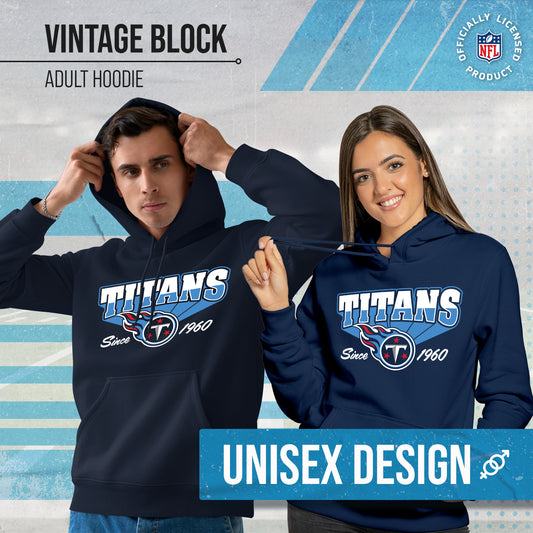 Tennessee Titans Vintage Block Fleece Hoodie - Navy
