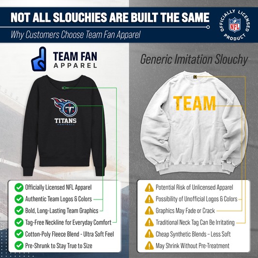 Tennessee Titans NFL Womens Ultimate Fan French Terry Slouchy Top- Raglan Sleeves - Charcoal