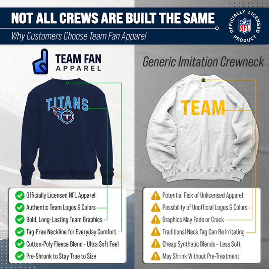 Tennessee Titans NFL Home Team Fleece Crewneck Sweatshirt Men Women - Navy