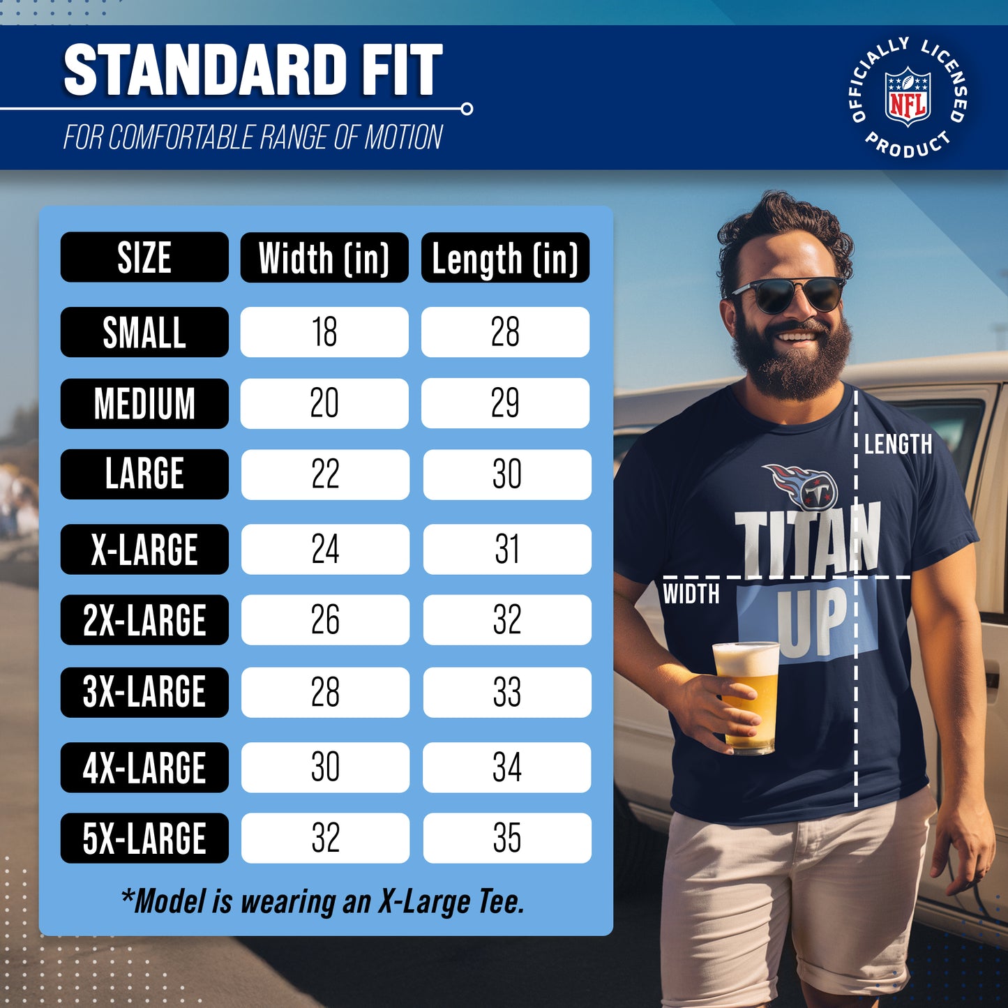 Tennessee Titans NFL Adult Team Slogan Unisex T-Shirt - Navy