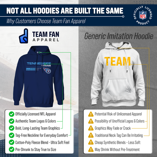 Tennessee Titans NFL Speed Stat Sheet Fleece Hooded Sweatshirt Men - Navy