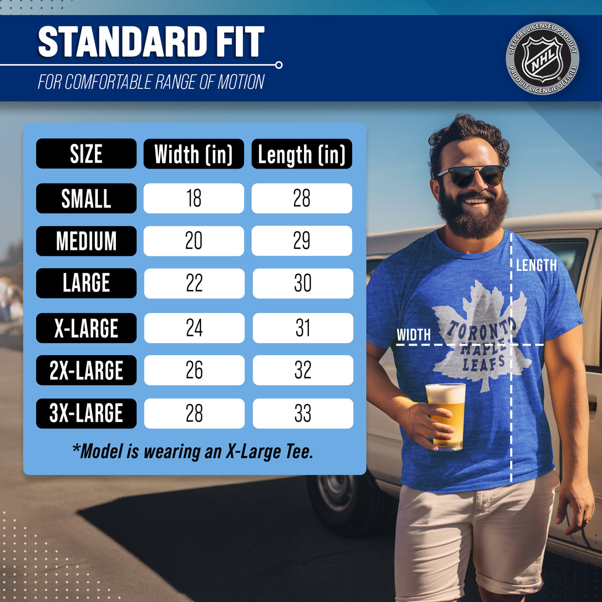Toronto Maple Leafs Retro Logo T-Shirt Men Women Vintage Heathered Tee - Royal Heather