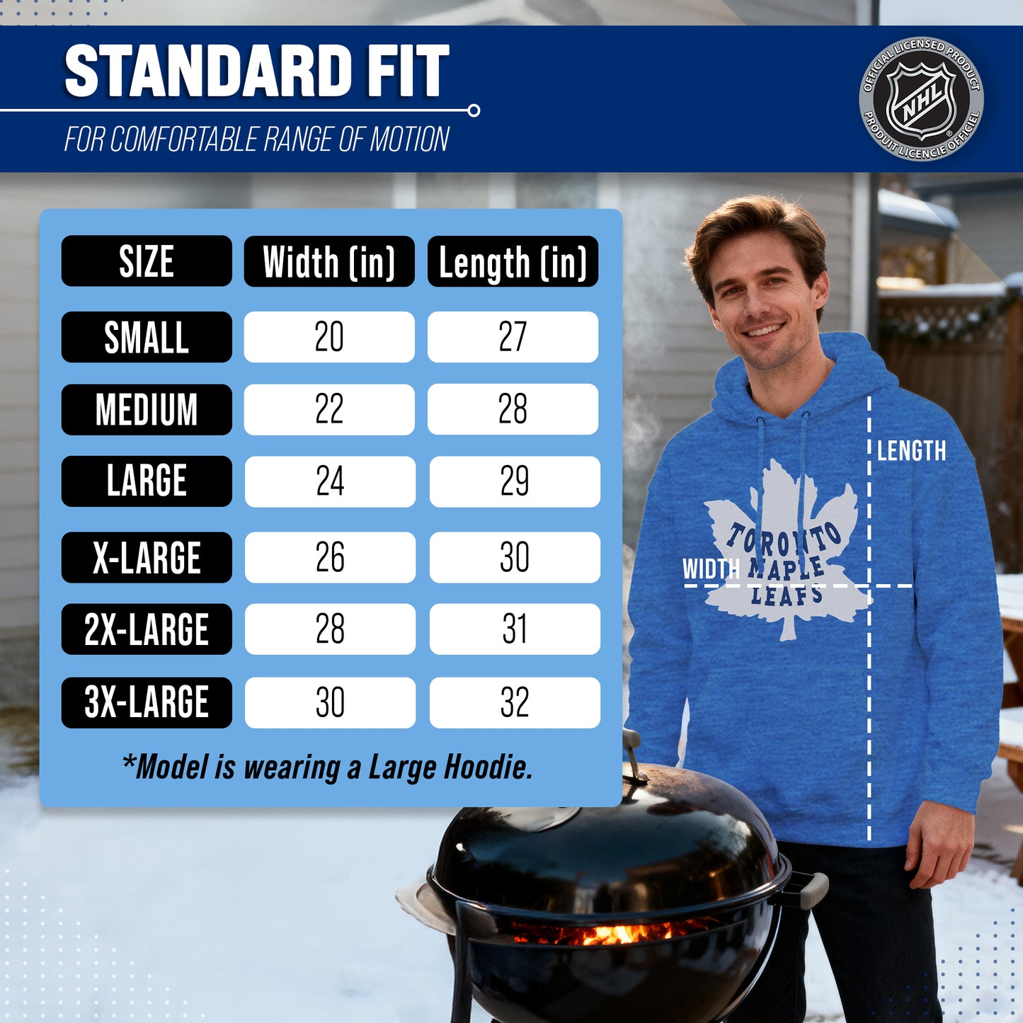Toronto Maple Leafs Adult NHL Retro Logo Hockey Fleece Hooded Sweatshirt - Royal Heather