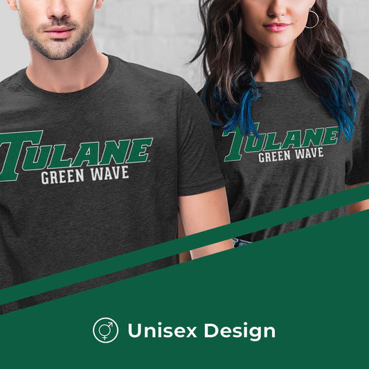 Tulane Green Wave NCAA Cotton Blend Charcoal T-Shirt Men Women - Charcoal