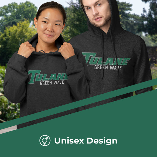 Tulane Green Wave NCAA Fan Hoodie Sweatshirt Men Women - Charcoal