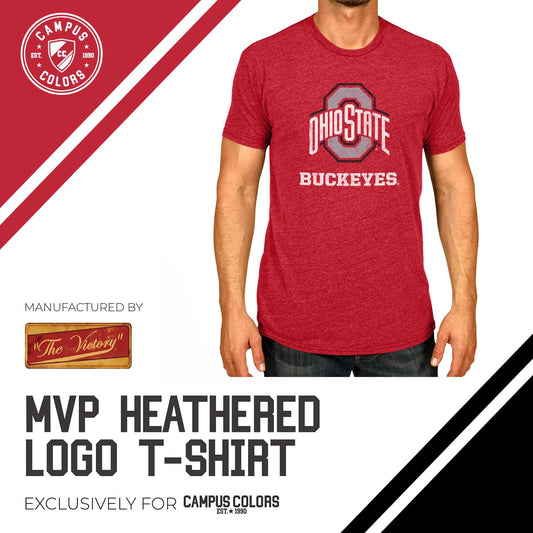Ohio State Buckeyes Heathered Logo T-Shirt - Red