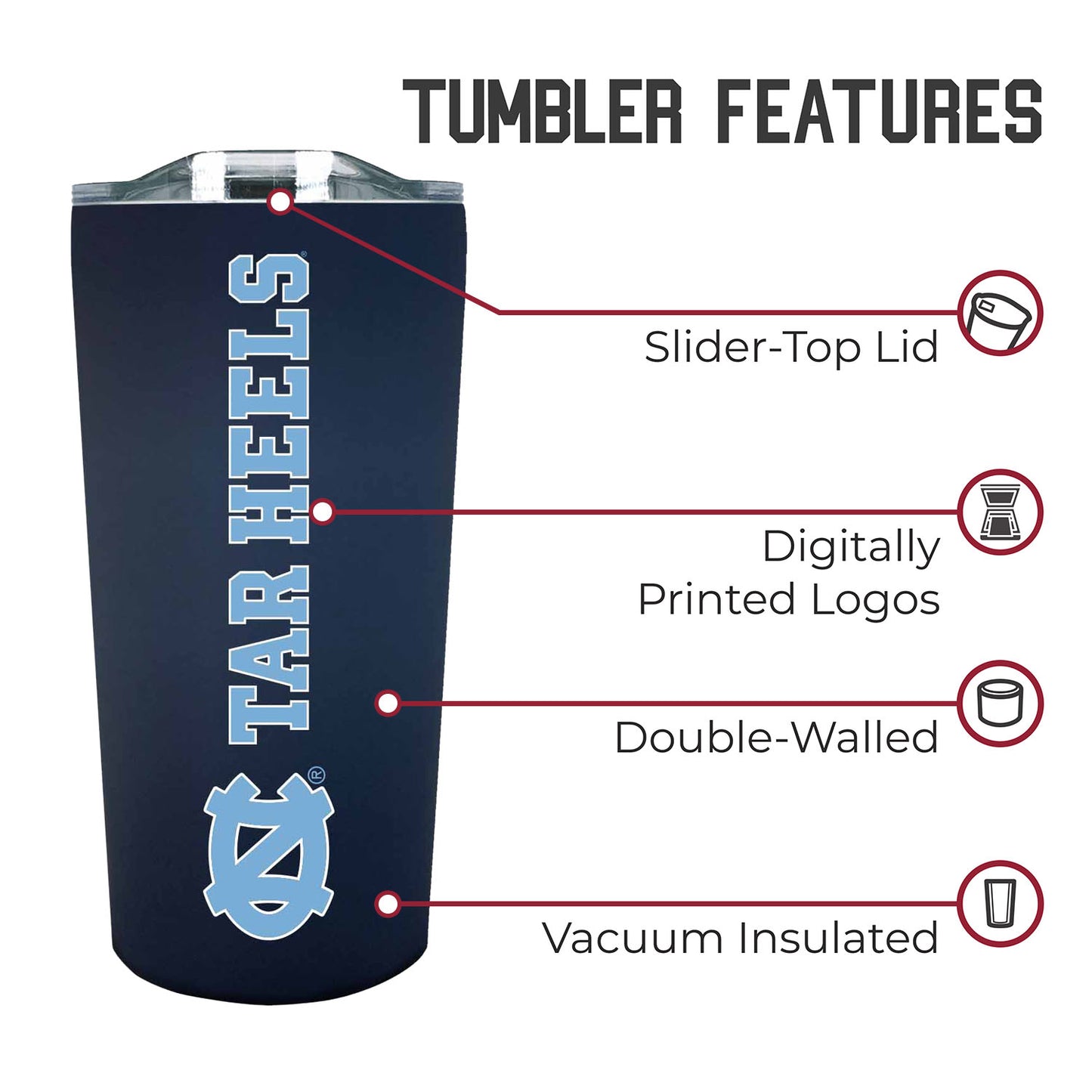 North Carolina Tar Heels Campus Colors NCAA Tumbler - Navy