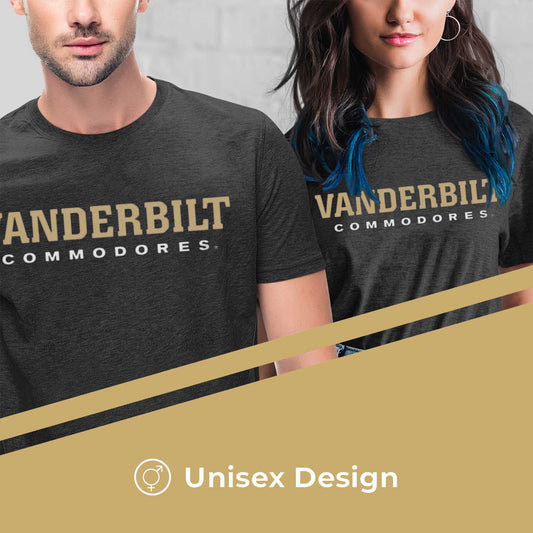 Vanderbilt Commodores NCAA Cotton Blend Charcoal T-Shirt Men Women - Charcoal