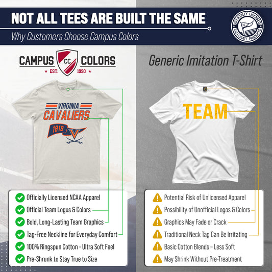 Virginia Cavaliers Varsity Club Pennant Shirt - Off White