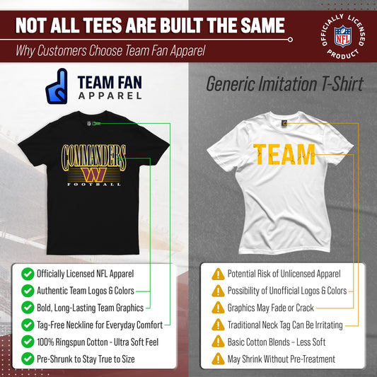 Washington Commanders NFL Adult Overtime Blueprint Tagless Tee Unisex - Black