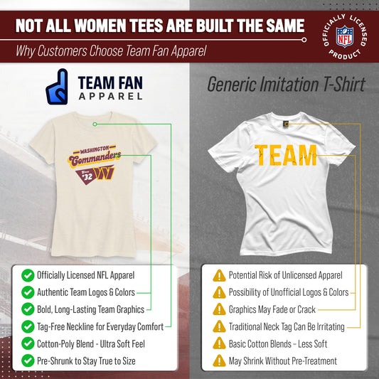 Washington Commanders NFL Womens Vintage Charm T-Shirt Short Sleeve - Birch