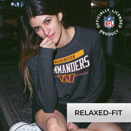 Washington Commanders NFL Womens Team Block French Terry Slouchy Top - Charcoal