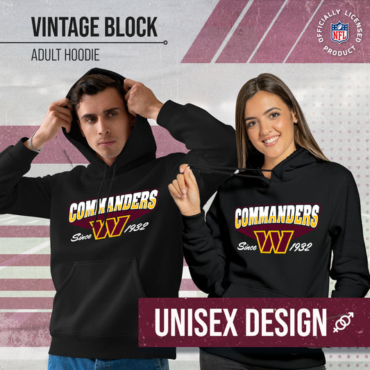Washington Commanders Vintage Block Fleece Hoodie - Black