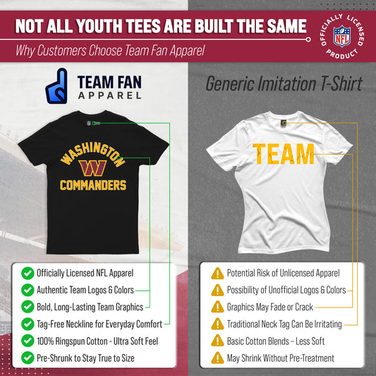 Washington Commanders Youth NFL Football T-Shirt - Black