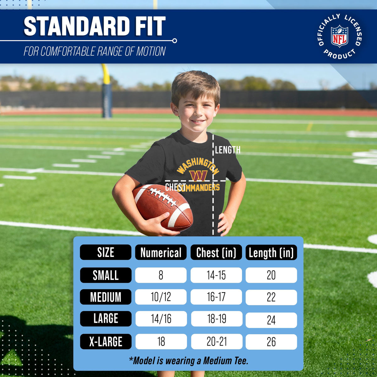 Washington Commanders Youth NFL Football T-Shirt - Black
