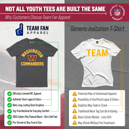 Washington Commanders Youth NFL Football T-Shirt - Charcoal
