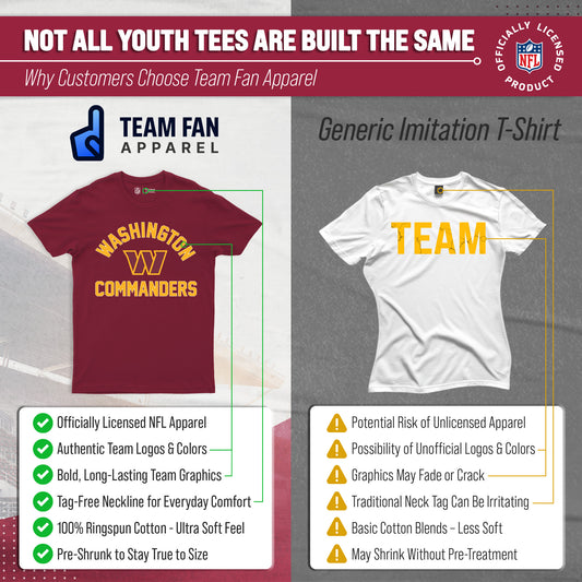 Washington Commanders Youth NFL Football T-Shirt - Maroon
