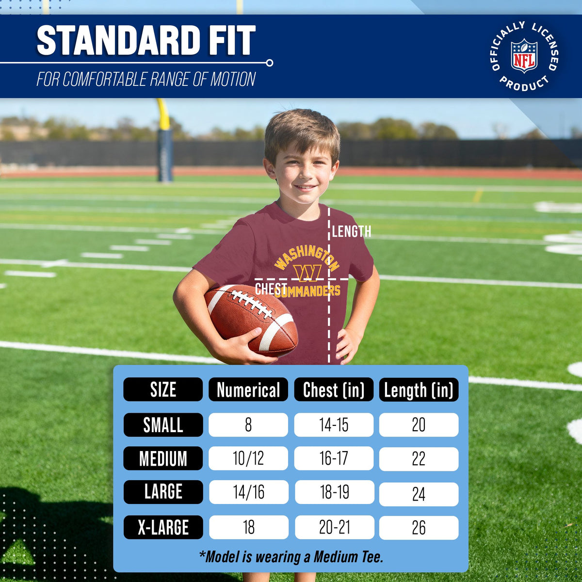 Washington Commanders Youth NFL Football T-Shirt - Maroon