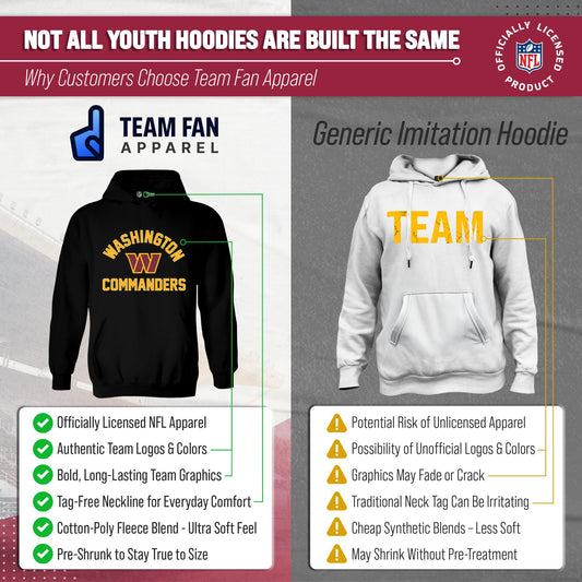 Washington Commanders Youth Gameday Hoodie Sweatshirt - Black