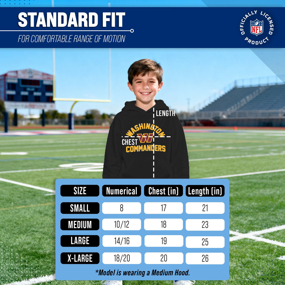 Washington Commanders Youth Gameday Hoodie Sweatshirt - Black