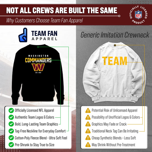 Washington Commanders NFL Color Block Fleece Crewneck - Black