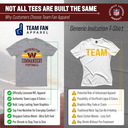 Washington Commanders NFL Adult Short Sleeve Team Stripe Tee - Sport Gray