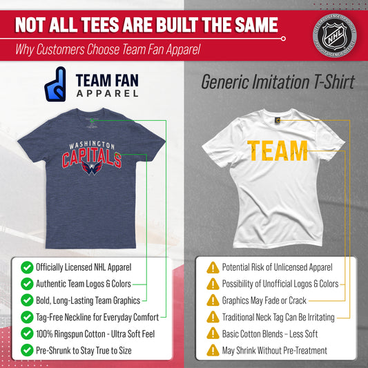Washington Capitals Capitals T-Shirt Heathered Cotton Tee for Men and Women - Navy