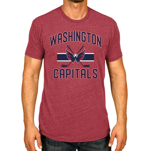 Washington Capitals Capitals Faceoff T-Shirt Jersey Stripe Unisex Tee - Red