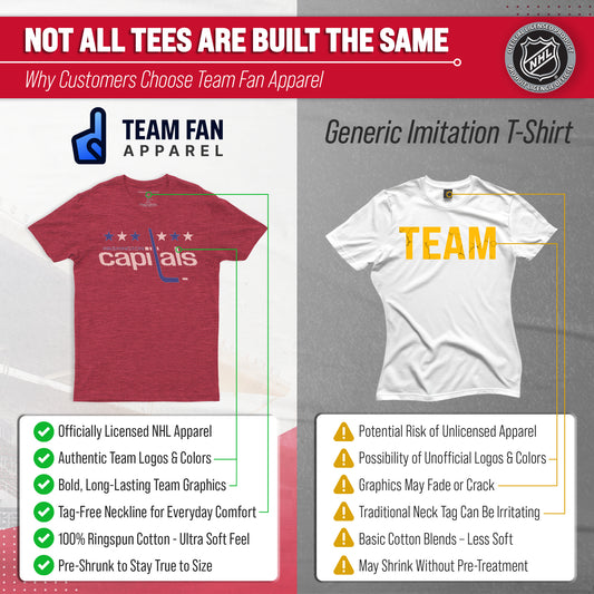 Washington Capitals Retro Logo T-Shirt Men Women Vintage Heathered Tee - Red Heather