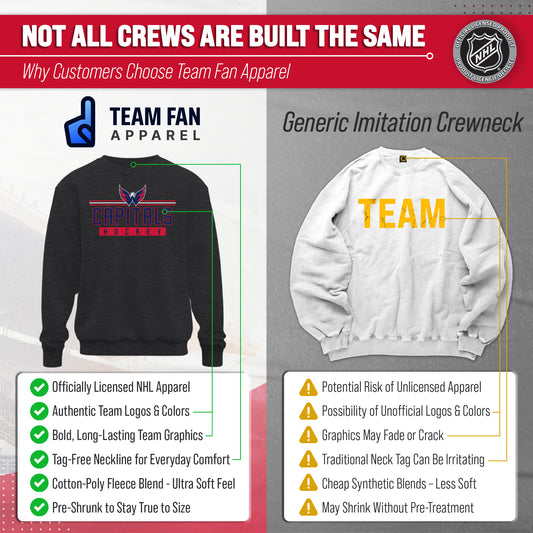 Washington Capitals NHL True Fan Fleece Crewneck Sweatshirt Men Women - Charcoal