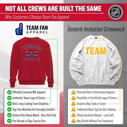 Washington Capitals NHL Faceoff Fleece Crewneck Sweatshirt Licensed - Red