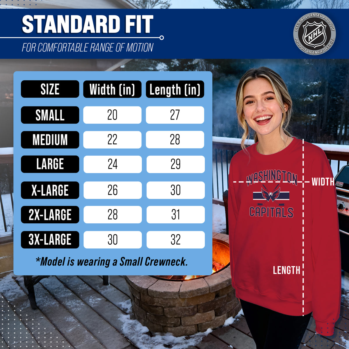 Washington Capitals NHL Faceoff Fleece Crewneck Sweatshirt Licensed - Red