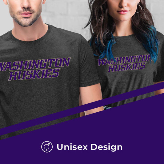 Washington Huskies NCAA Cotton Blend Charcoal T-Shirt Men Women - Charcoal